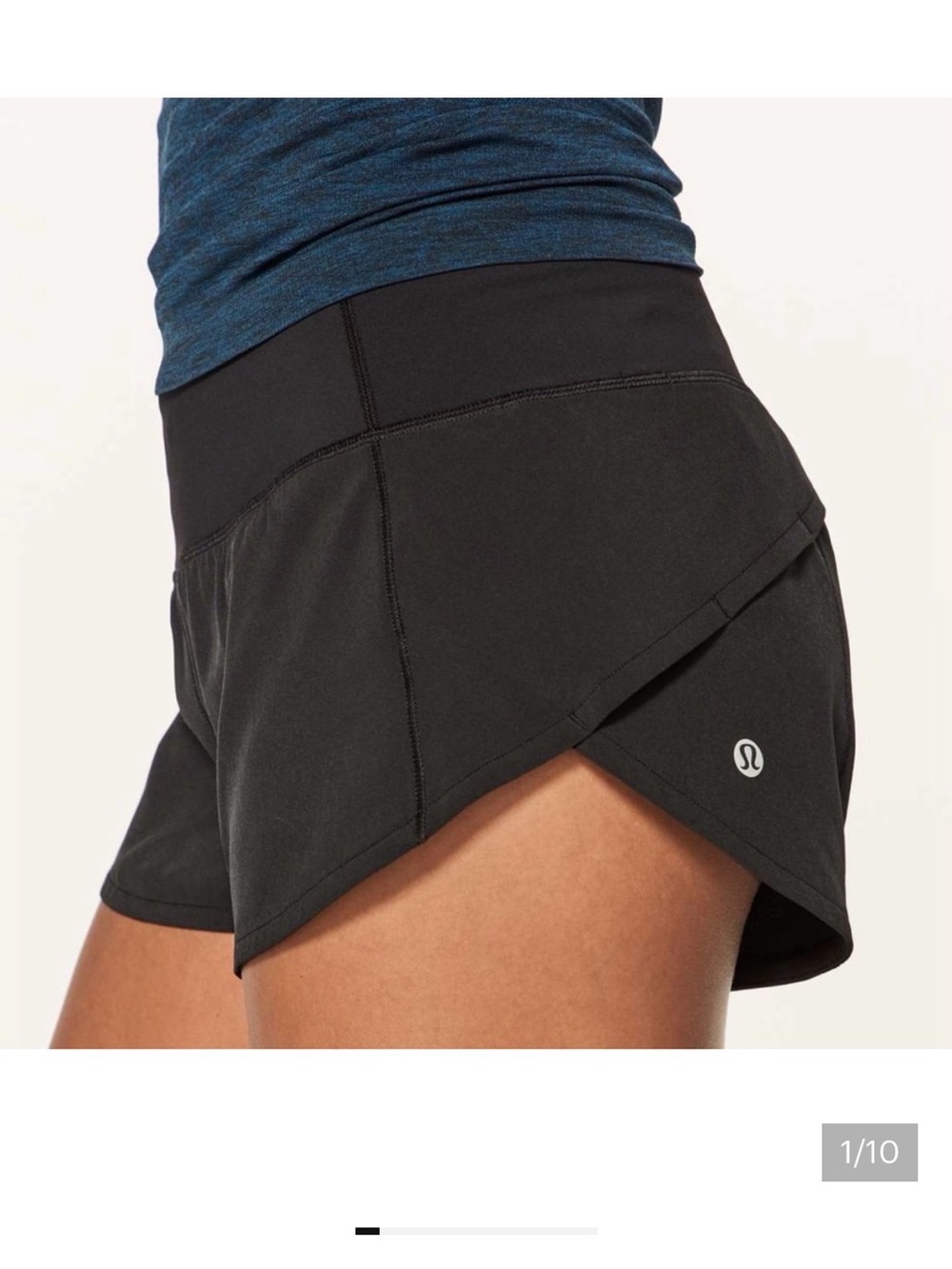 Lululemon Black Athletic Run speed up shorts 2 1/2 inch black size 12